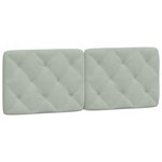 vidaXL Coussin de tête de lit gris clair 137 cm velours