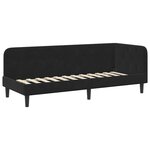vidaXL Cadre de lit d'angle avec matelas Noir 80 x 200 cm Velours
