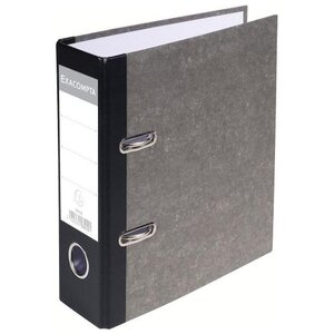 Classeur à levier papier marbre gris dos de 70mm - avec perforateur - A4 - Dos Gris EXACOMPTA