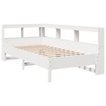 vidaXL Lit bibliothèque sans matelas blanc 100x200 cm bois pin massif