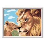Peinture par numero enfant des 7 ans - CreArt Kids - 18x24 cm - Lion et son bebe
