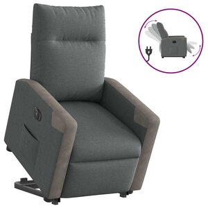 vidaXL Fauteuil inclinable électrique gris foncé tissu