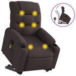 vidaXL Fauteuil inclinable de massage Marron foncé Tissu