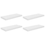 vidaXL Étagère murale flottante 4 Pièces Blanc brillant 60x23 5x3 8cm MDF