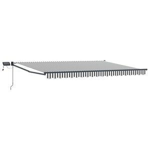 vidaXL Store rétractable manuel avec LEDs Anthracite et blanc 5 x 3 m