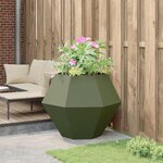 vidaXL Jardinière Vert olive 100 x 100 x 80 cm Acier
