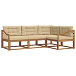 vidaXL Ensemble de canapés d'extérieur 4 pc Naturel et Beige