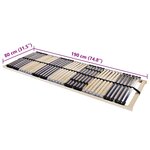 vidaXL Sommier à lattes Marron 80 x 190 cm Bois de hêtre massif