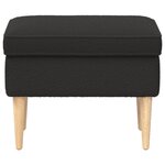 vidaXL Pouf Noir 55 x 35 x 41 cm Bouclé