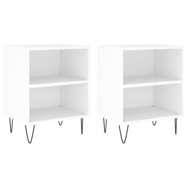 vidaXL Tables de chevet 2 Pièces blanc 40x30x50 cm bois d'ingénierie