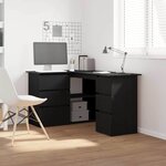 vidaXL Bureau d'angle Chêne noir 145 x 100 x 76 cm Bois d'ingénierie
