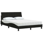 vidaXL Lit avec matelas noir 140x200 cm tissu