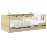 vidaXL Lit de jour et tiroirs chêne sonoma 75x190cm bois d'ingénierie