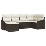vidaXL Ensemble de canapé de jardin 6 Pièces Marron Poly rotin