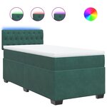 vidaXL Sommier à lattes de lit avec matelas Vert foncé 90x200 cm