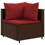 vidaXL Salon de jardin 5 Pièces avec coussins Marron Résine tressée