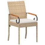 vidaXL Chaises de jardin avec coussin 4 Pièces Beige et blanc crème