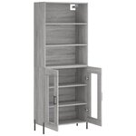 vidaXL Buffet haut Sonoma gris 69 5x34x180 cm Bois d'ingénierie