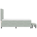 vidaXL Lit à Ressorts avec Matelas & Banc Gris Clair 90x200 cm Velours