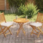 vidaXL Dessus de table Bois de teck solide Rond 2 5 cm 70 cm