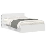 vidaXL Cabinet de Tête de Lit Blanc brillant Bois d'ingénierie