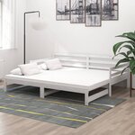vidaXL Lit coulissant Blanc Bois de pin massif 2x(90x200) cm