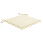 vidaXL Chaises de jardin avec coussins crème lot de 3 Bois teck massif
