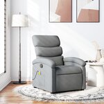vidaXL Fauteuil inclinable de massage gris clair tissu