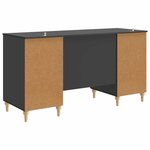 vidaXL Bureau avec étagère Noir 142 5 x 50 x 75 cm Bois d'ingénierie