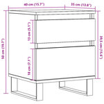 vidaXL Table de chevet chêne artisanal 40x35x50 cm bois d’ingénierie