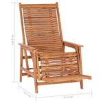 vidaXL Chaise longue de jardin avec repose-pied Bois de teck solide
