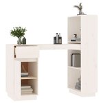 vidaXL Bureau Blanc 110x53x117 cm Bois massif de pin