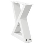 vidaXL Pieds de table basse 2 pièces Blanc 40 x (30-31 3) cm Acier
