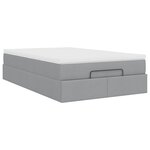 vidaXL Cadre de lit ottoman et matelas gris clair 120x200 cm tissu