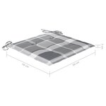 vidaXL Chaises de jardin 2 Pièces avec coussins à carreaux gris Teck