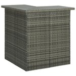 vidaXL Ensemble de bar de jardin 8 Pièces et coussins Résine tressée Gris
