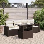 vidaXL Salon de jardin avec coussins 5 Pièces marron résine tressée