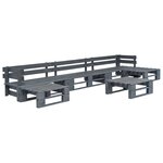 Salon de jardin meuble d'extérieur ensemble de mobilier palette 6 pièces bois gris 02_0018465