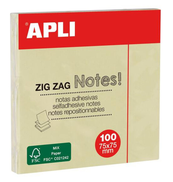 Notes 75X75 Zig Zag Couleurs Standard