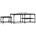 vidaXL Tables basses gigognes 2 Pièces noir bois d'ingénierie