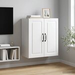 vidaXL Armoire Murale 59 x 31 x 60 cm Bois d'ingénierie Blanc brillant