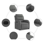 vidaXL Fauteuil inclinable Gris foncé Tissu