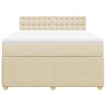 vidaXL Sommier à lattes de lit avec matelas Crème 140x200 cm Tissu