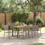 vidaXL Ensemble de salle à manger pour jardin 7 Pièces Gris polyrotin