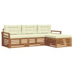 vidaXL Ensemble de canapés d'extérieur 4 pc Naturel et Crème