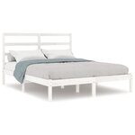 vidaXL Cadre de lit Blanc Bois de pin massif 120x200 cm