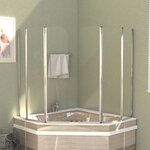 vidaXL Enclos de bain 2 Pièces 104x130 cm Verre trempé Transparent