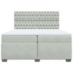 vidaXL Sommier à lattes de lit et matelas Gris clair 200x200cm Velours