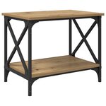vidaXL Table d'appoint avec étagère avec stockage chêne artisanal 55 x 38 x 45 cm