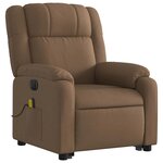 vidaXL Fauteuil inclinable de massage électrique Marron Tissu